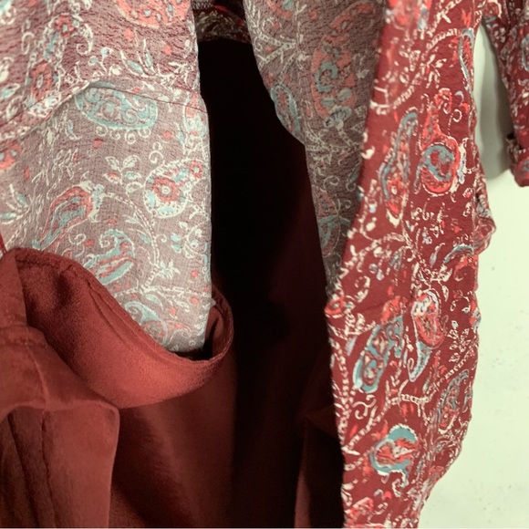 Garnet Hill Paisley Print Floral Longe Sleeve Dress Size 4 - Picture 7 of 11